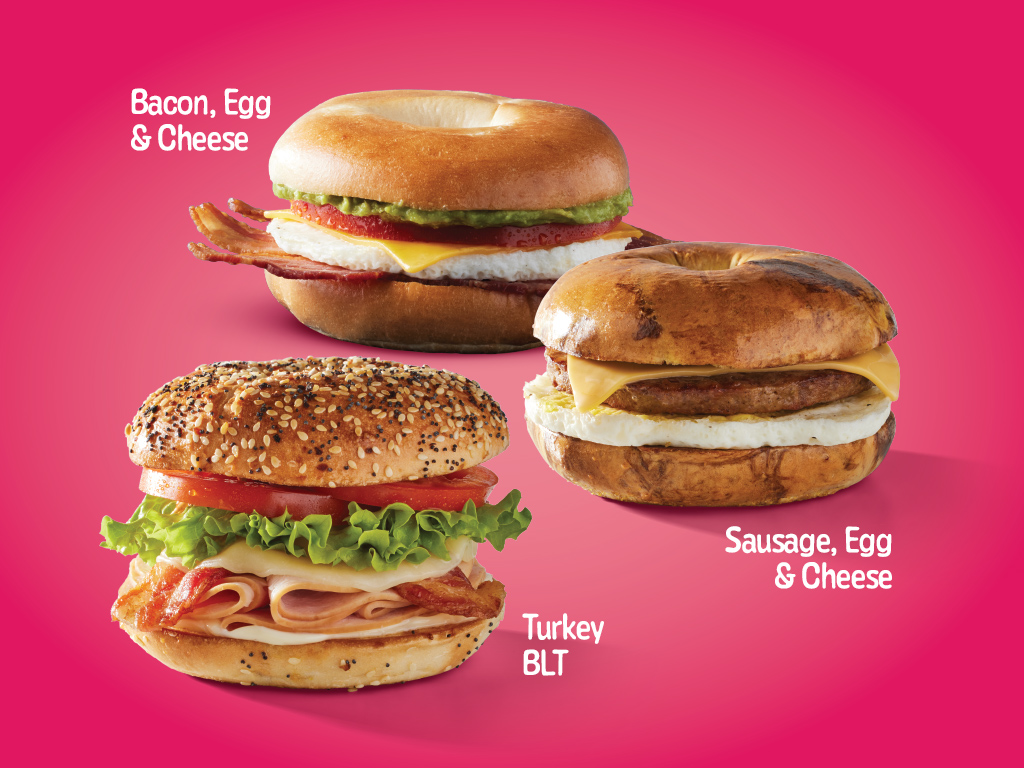 fresh-made Bagel Sandwiches—perfect for any time of day.
